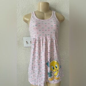 Tweety pink sleepwear oversized shirt sexy night out y2k